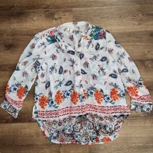 Fig And Flower Button Down Blouse